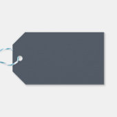 Eenvoudige Navy Blue kerstvakantie Cadeaulabel (Achterkant Horizontaal)