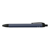 Eenvoudige Navy Blue Klassieke Monogram Briefpapie Zwarte Inkt Pen (Bovenkant)