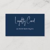 Eenvoudige Navy Blue Loyalty Kaart (Voorkant)