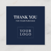 Eenvoudige Navy Blue Modern Dank u Visitekaartjes (Voorkant)