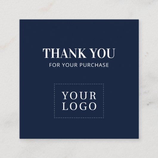 Eenvoudige Navy Blue Modern Dank u Visitekaartjes (Voorkant)