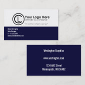 Eenvoudige Navy Blue Visitekaartjes (Voorkant / Achterkant)