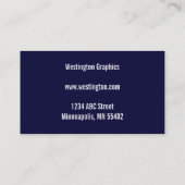 Eenvoudige Navy Blue Visitekaartjes (Achterkant)