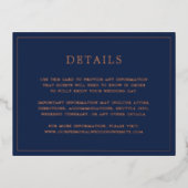 Eenvoudige Navy Blue Wedding Folie Enclosure Kaart (Voorkant)