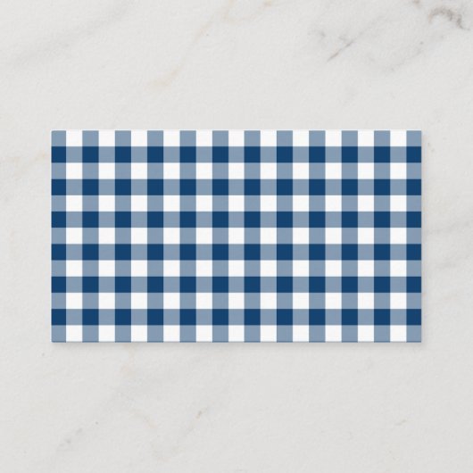 Eenvoudige Navy Buffalo Plaid Baby shower Informatiekaartje (Achterkant)