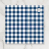 Eenvoudige Navy Buffalo Plaid Bedankt Bedankjes Labels (Achterkant)