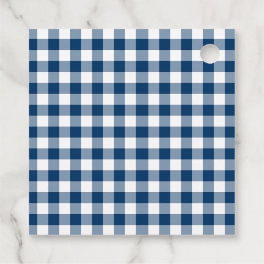 Eenvoudige Navy Buffalo Plaid Bedankt Bedankjes Labels (Achterkant)