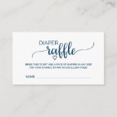 Eenvoudige 'Navy Calligraphy Diaper'-behuizing Informatiekaartje (Voorkant)