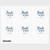 Eenvoudige Navy Dank u Baby shower Ronde Sticker (Vel)