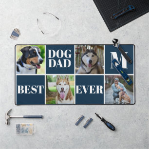 Eenvoudige Navy Dog Papa Vier Foto Collage Desk Ma Bureaumat