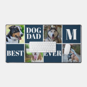 Eenvoudige Navy Dog Papa Vier Foto Collage Desk Ma Bureaumat (Keyboard & Muis)