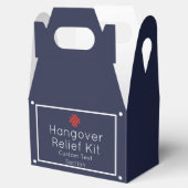 Eenvoudige Navy en White Hangover Relief Kit Bedankdoosjes (Geopend)