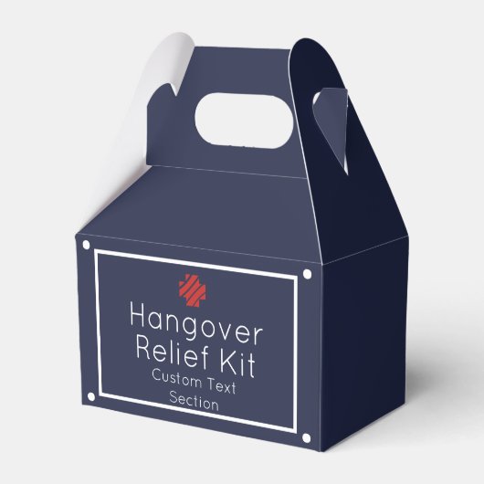 Eenvoudige Navy en White Hangover Relief Kit Bedankdoosjes (Voorkant Zijde)