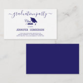Eenvoudige Navy Graduation Party Class van 2025 Informatiekaartje (Voorkant / Achterkant)