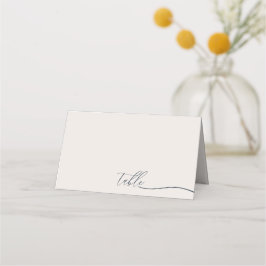 Eenvoudige Navy Ivoor Calligrafie Script Bruiloft  Plaatskaartje