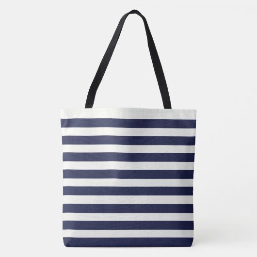 Eenvoudige Navy Stripes Canvas tas (Voorkant)