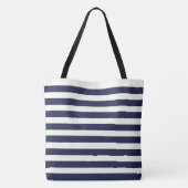 Eenvoudige Navy Stripes Canvas tas (Achterkant)