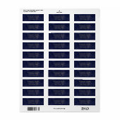 Eenvoudige Navy Waterverf Bruiloft Retouradres Etiket (Full Sheet)