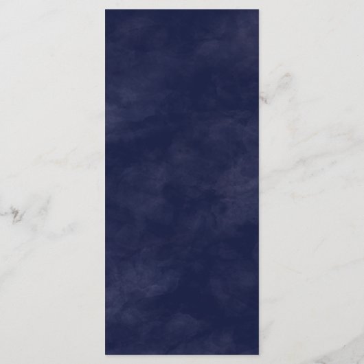 Eenvoudige Navy Waterverf & Gold Foil Bruiloft Men Menu (Achterkant)