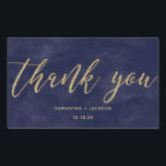 Eenvoudige Navy Waterverf & Gold Wedding Dank u Rechthoekige Sticker<br><div class="desc">Eenvoudige Navy Waterverf & Gold aanpasbare achtergrondkleur voor elk bruiloft kleurenpalet klik gewoon op de verdere link aanpassen om de achtergrondkleur te wijzigen! met leuke faux gouden folie bruiloft typografie en moderne script fonts. Eenvoudige en elegante bruiloft dank u Stickers ~ Controleer mijn winkel om het hele bruiloft collectie te...</div>