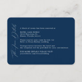 Eenvoudige Navy Wedding Finer Details Behuizing Ka Informatiekaartje (Voorkant)
