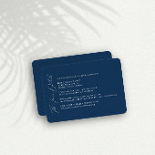 Eenvoudige Navy Wedding Finer Details Behuizing Ka Informatiekaartje