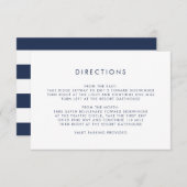 Eenvoudige Navy & White Routebeschrijving Informatiekaartje (Voorkant / Achterkant)