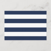 Eenvoudige Navy & White Routebeschrijving Informatiekaartje (Achterkant)