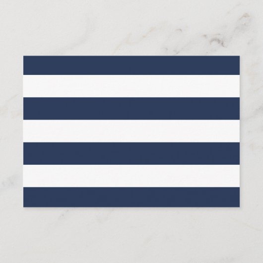 Eenvoudige Navy & White Routebeschrijving Informatiekaartje (Achterkant)