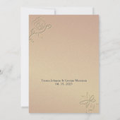 Eenvoudige Navyblauwe Bruiloft Kaart (Achterkant)