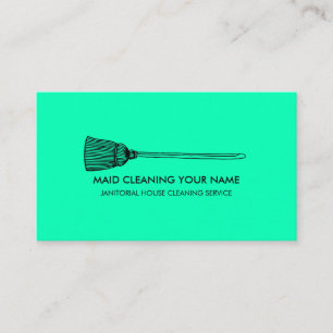 Eenvoudige neon green Maid Cleaning Room Housekeep Visitekaartje