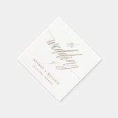 Eenvoudige Nep Gouden Calligrafie de Bruiloft van Servet (Hoek)