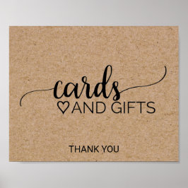 Eenvoudige Nep-Kraft Calligrafie Kaarten en Cadeau Poster