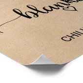 Eenvoudige Nep-Kraft Calligraphy Dekens Poster (Hoek)