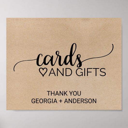 Eenvoudige Nep-Kraft Calligraphy Kaarten en Cadeau Poster (Voorkant)