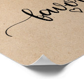 Eenvoudige nep-kraft kalligrafie favors poster (Hoek)