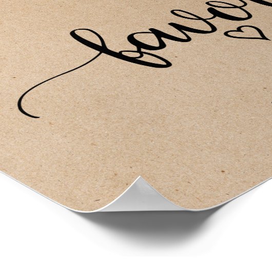 Eenvoudige nep-kraft kalligrafie favors poster (Hoek)