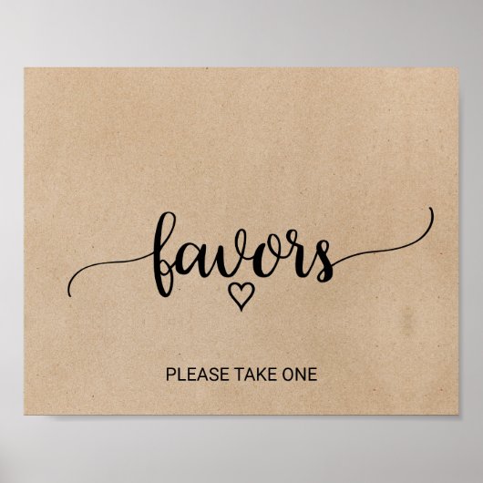 Eenvoudige nep-kraft kalligrafie favors poster (Voorkant)