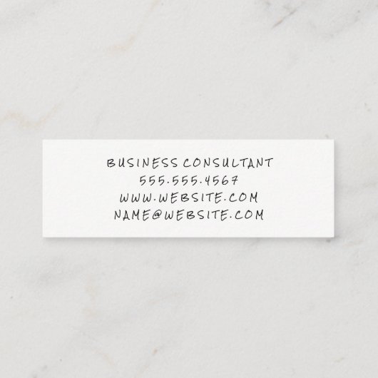 Eenvoudige Nep Kurkprint Mini Visitekaartje (Achterkant)