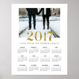 Eenvoudige Nepgouden 2017 Familie Foto Kalender Poster