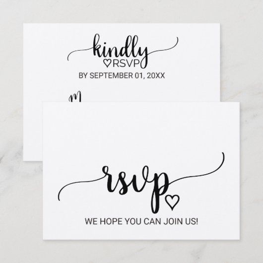 Eenvoudige nepkraft songrequest RSVP-kaart RSVP Kaartje (Voorkant / Achterkant)