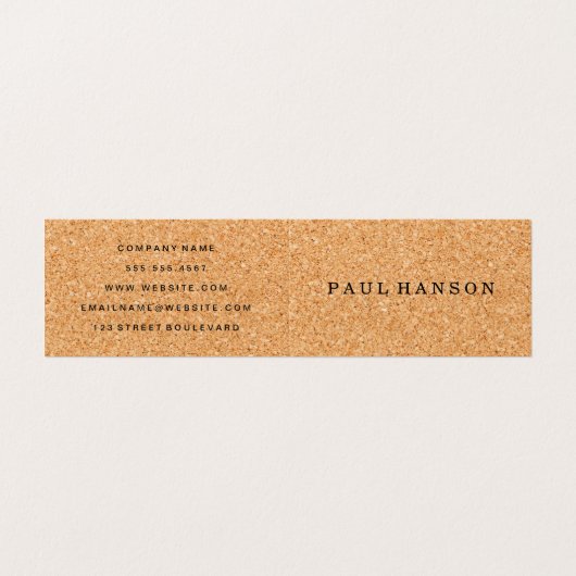 Eenvoudige Nepkurk Visitekaartje (Buitenkant ongevouwen)