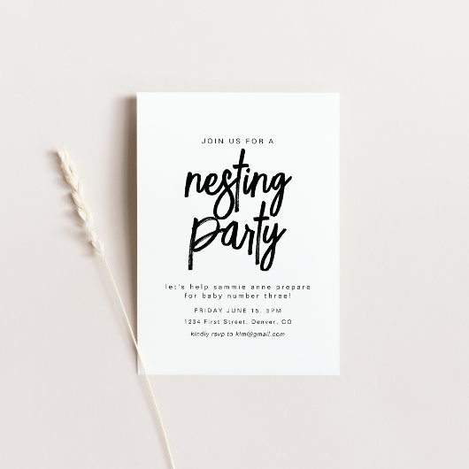 Eenvoudige Nesting Party Uitnodiging Template