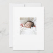Eenvoudige Neutral Beige Cross Baby Doop met Foto Kaart (Achterkant)