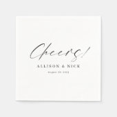 Eenvoudige Neutral Gepersonaliseerd proost bruilof Servet (Voorkant)