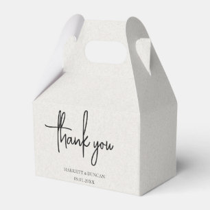 Eenvoudige Neutrale Beige Elegante Bruiloft Bedankdoosjes