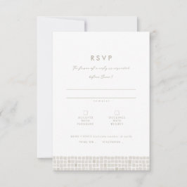 Eenvoudige neutrale beige tegel lijst strand bruil RSVP kaartje