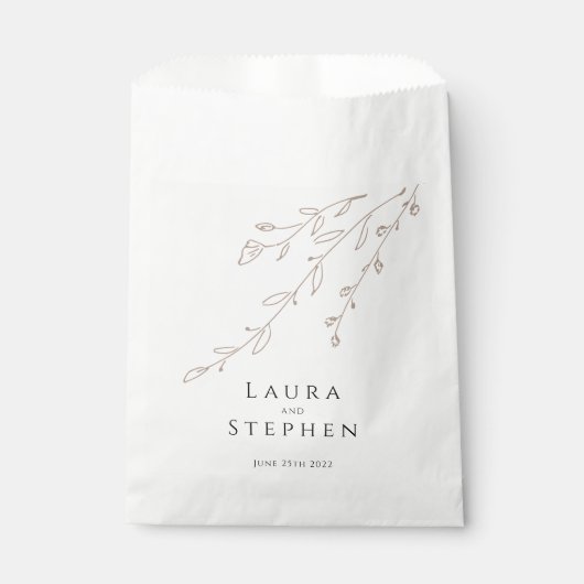 Eenvoudige neutrale botanische bruiloft bedankzakje (Voorkant)