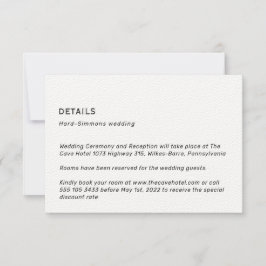 Eenvoudige Neutrale-bruiloft-uitbreidingskaart Kaart