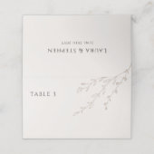 Eenvoudige Neutrale Cream Bruiloft Tafel Plaats Ka Plaatskaartje (Buitenkant ongevouwen)